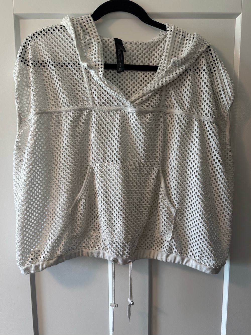 Lightweight White Mesh Hoodie Top - Women